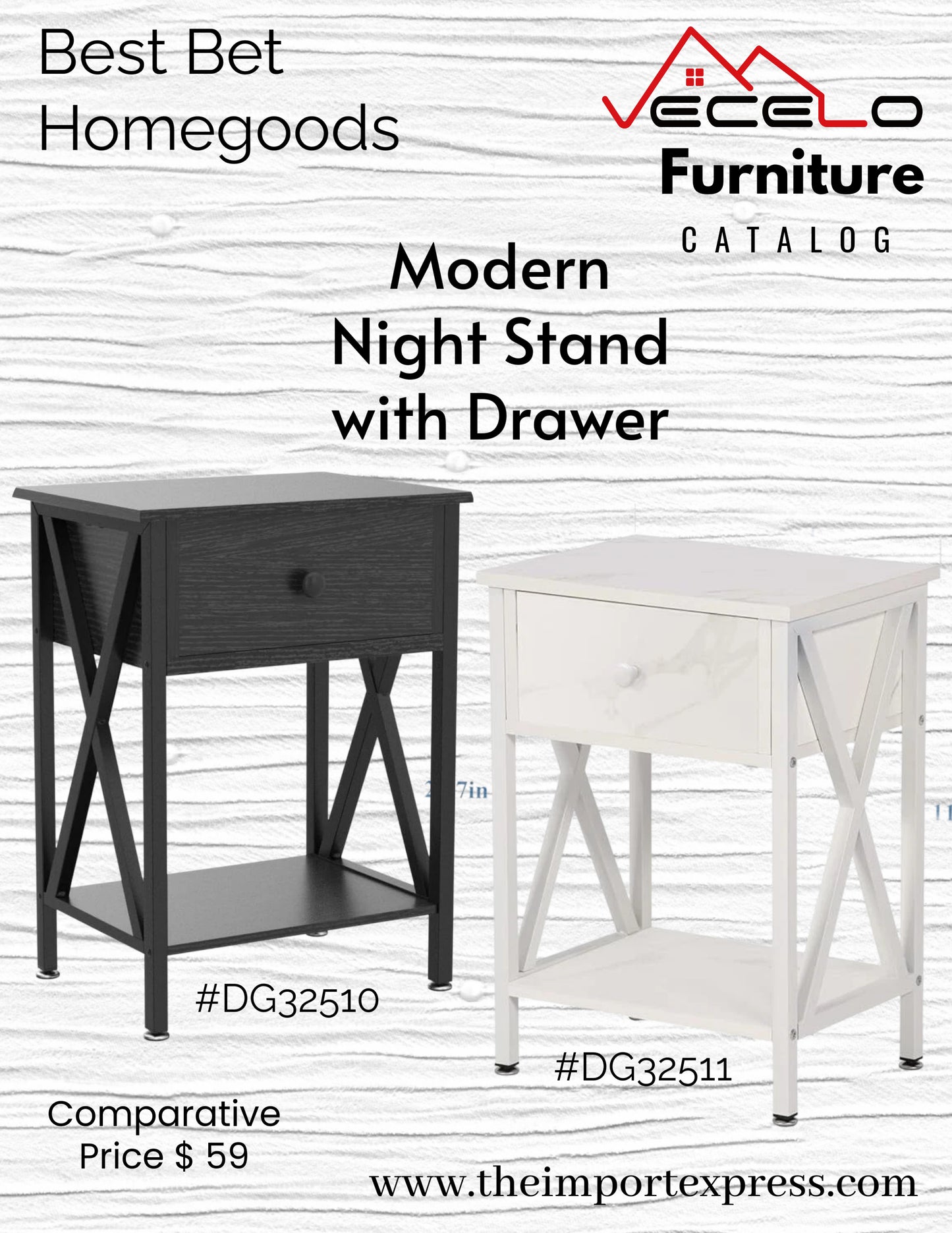 DG32510 Modern Night Stand with Drawer